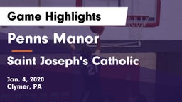 Penns Manor  vs Saint Joseph's Catholic Game Highlights - Jan. 4, 2020