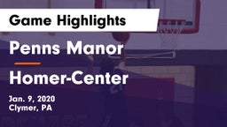 Penns Manor  vs Homer-Center  Game Highlights - Jan. 9, 2020