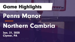 Penns Manor  vs Northern Cambria  Game Highlights - Jan. 21, 2020