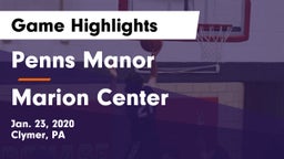 Penns Manor  vs Marion Center  Game Highlights - Jan. 23, 2020