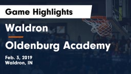 Waldron  vs Oldenburg Academy  Game Highlights - Feb. 3, 2019