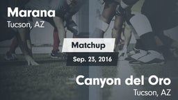Matchup: Marana  vs. Canyon del Oro  2016