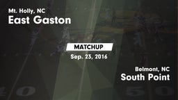 Matchup: East Gaston High vs. South Point  2016