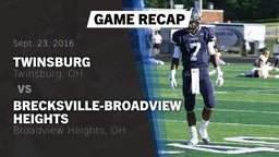 Recap: Twinsburg  vs. Brecksville-Broadview Heights  2016