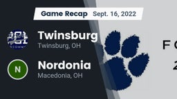 Recap: Twinsburg  vs. Nordonia  2022