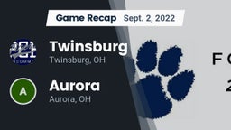 Recap: Twinsburg  vs. Aurora  2022