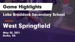 Lake Braddock Secondary School vs West Springfield  Game Highlights - May 20, 2021