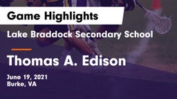 Lake Braddock Secondary School vs Thomas A. Edison  Game Highlights - June 19, 2021