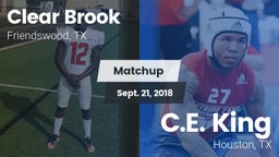Matchup: Clear Brook High vs. C.E. King  2018