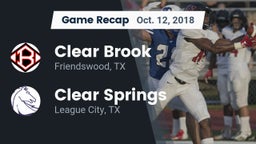 Recap: Clear Brook  vs. Clear Springs  2018