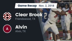 Recap: Clear Brook  vs. Alvin  2018