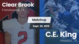 Matchup: Clear Brook High vs. C.E. King  2019