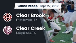 Recap: Clear Brook  vs. Clear Creek  2019