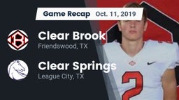 Recap: Clear Brook  vs. Clear Springs  2019