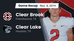 Recap: Clear Brook  vs. Clear Lake  2019