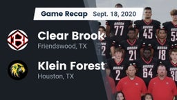 Recap: Clear Brook  vs. Klein Forest  2020
