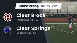 Recap: Clear Brook  vs. Clear Springs  2023