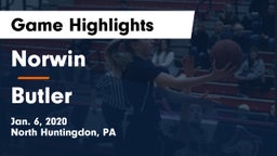 Norwin  vs Butler  Game Highlights - Jan. 6, 2020
