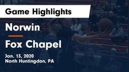 Norwin  vs Fox Chapel  Game Highlights - Jan. 13, 2020