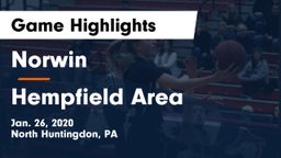 Norwin  vs Hempfield Area  Game Highlights - Jan. 26, 2020