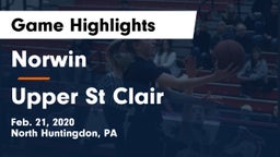 Norwin  vs Upper St Clair Game Highlights - Feb. 21, 2020