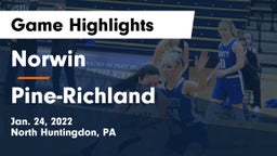 Norwin  vs Pine-Richland  Game Highlights - Jan. 24, 2022