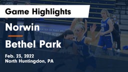 Norwin  vs Bethel Park  Game Highlights - Feb. 23, 2022