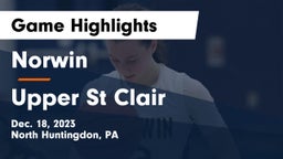 Norwin  vs Upper St Clair Game Highlights - Dec. 18, 2023