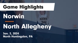 Norwin  vs North Allegheny  Game Highlights - Jan. 2, 2024
