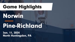 Norwin  vs Pine-Richland  Game Highlights - Jan. 11, 2024