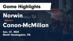 Norwin  vs Canon-McMillan  Game Highlights - Jan. 27, 2023
