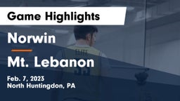 Norwin  vs Mt. Lebanon  Game Highlights - Feb. 7, 2023