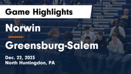 Norwin  vs Greensburg-Salem  Game Highlights - Dec. 22, 2023
