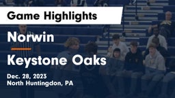 Norwin  vs Keystone Oaks  Game Highlights - Dec. 28, 2023