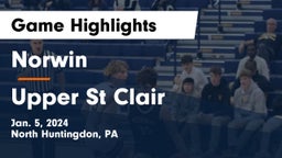 Norwin  vs Upper St Clair Game Highlights - Jan. 5, 2024