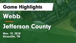 Webb  vs Jefferson County Game Highlights - Nov. 19, 2018