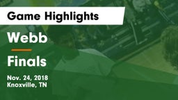 Webb  vs Finals Game Highlights - Nov. 24, 2018