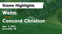 Webb  vs Concord Christian Game Highlights - Dec. 3, 2018