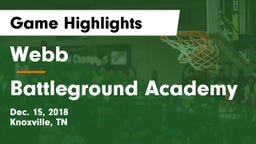Webb  vs Battleground Academy Game Highlights - Dec. 15, 2018