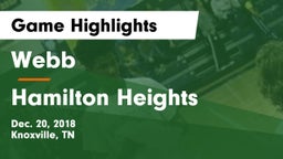 Webb  vs Hamilton Heights Game Highlights - Dec. 20, 2018
