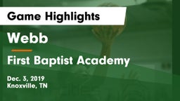 Webb  vs First Baptist Academy Game Highlights - Dec. 3, 2019