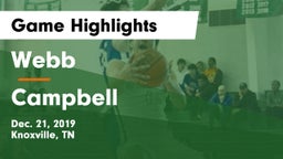 Webb  vs Campbell  Game Highlights - Dec. 21, 2019