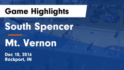 South Spencer  vs Mt. Vernon  Game Highlights - Dec 10, 2016
