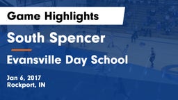 South Spencer  vs Evansville Day School Game Highlights - Jan 6, 2017