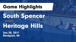 South Spencer  vs Heritage Hills  Game Highlights - Jan 28, 2017