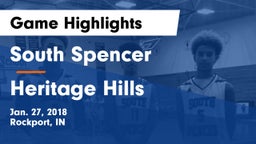South Spencer  vs Heritage Hills  Game Highlights - Jan. 27, 2018
