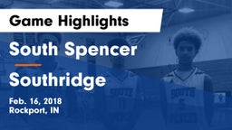 South Spencer  vs Southridge  Game Highlights - Feb. 16, 2018