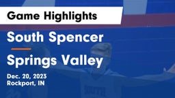 South Spencer  vs Springs Valley  Game Highlights - Dec. 20, 2023