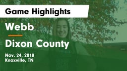 Webb  vs Dixon County  Game Highlights - Nov. 24, 2018
