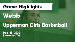 Webb  vs Upperman Girls Basketball Game Highlights - Dec. 18, 2020